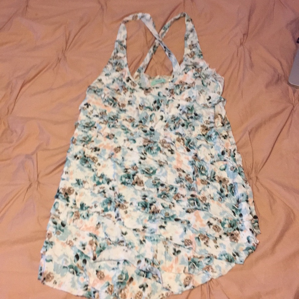 Kimchi Blue Criss Cross Ruffle Tank